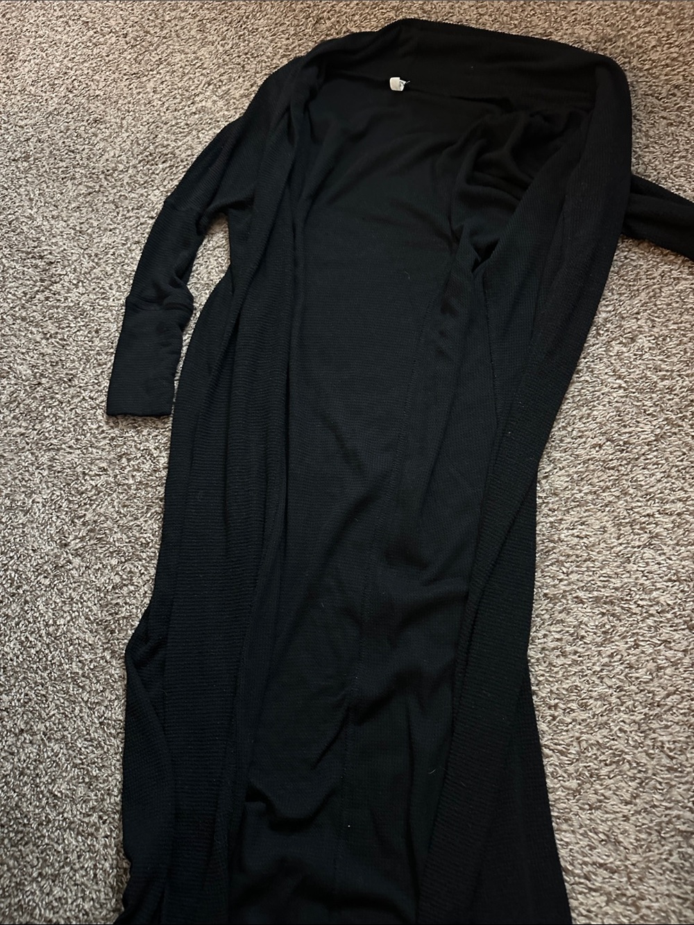 Long Open-Front Black Women's Cardigan and Leggings